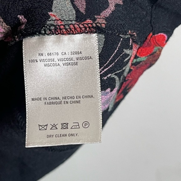 Anthropologie Maeve Prato Flutter Black Floral Blouse Womens XS - Picture 10 of 11